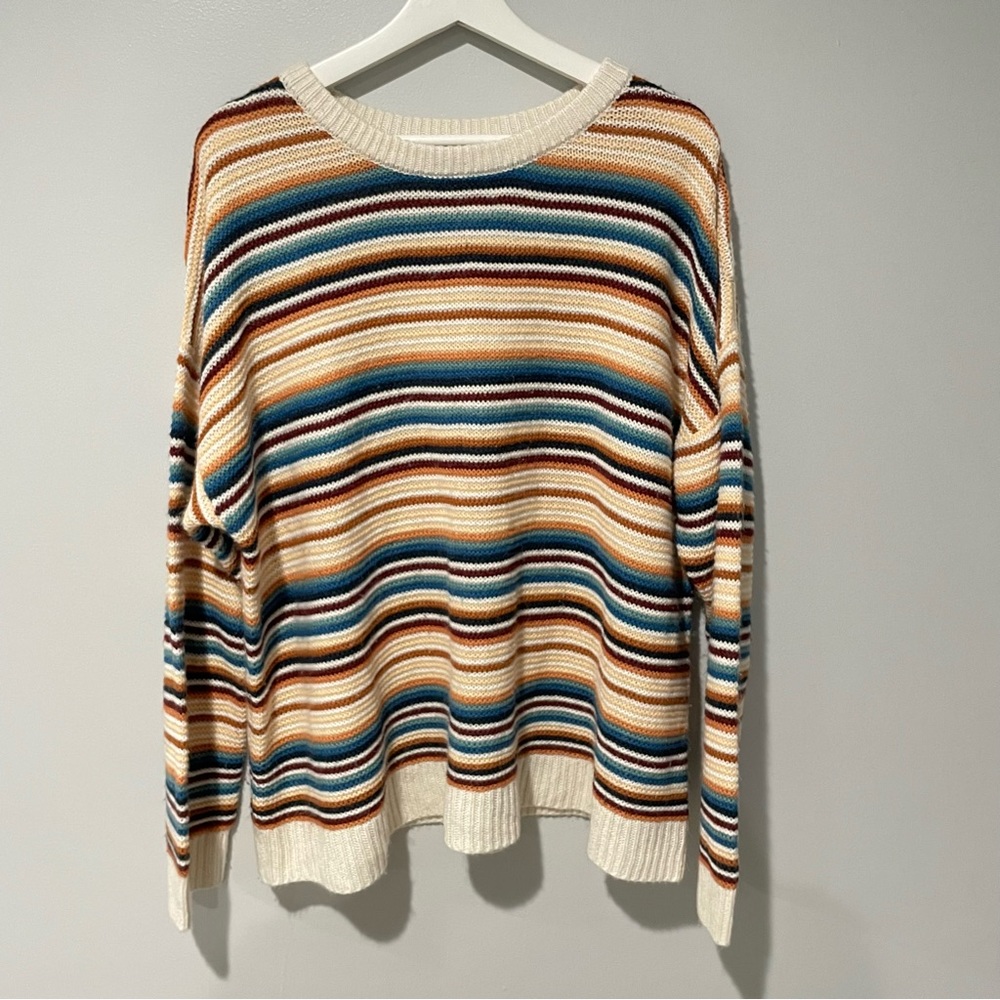 Natural Reflections Striped Sweater Crew Neck 2X